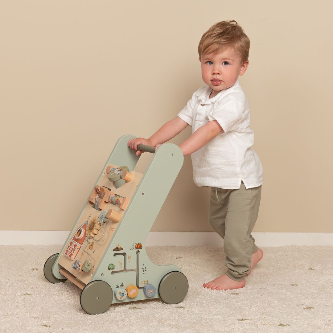 Gåvogn Little Dutch Grøn Træ Sjove Aktiviteter Til Baby 8713291771321