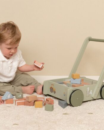 Gåvogn Med Klodser Little Dutch Grøn Til Baby 8713291771437