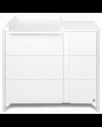 Puslekommode Til Børneværelset Birketræ Mdf H91 B105 D54 Hvid